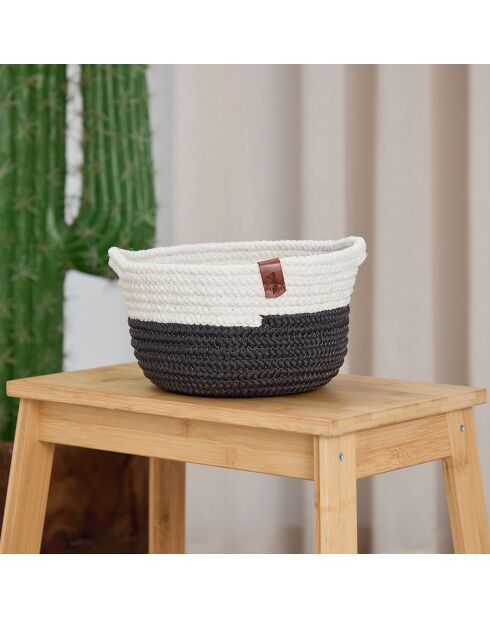 Panier 100% Jute Coco noir/blanc - 10x10x15 cm