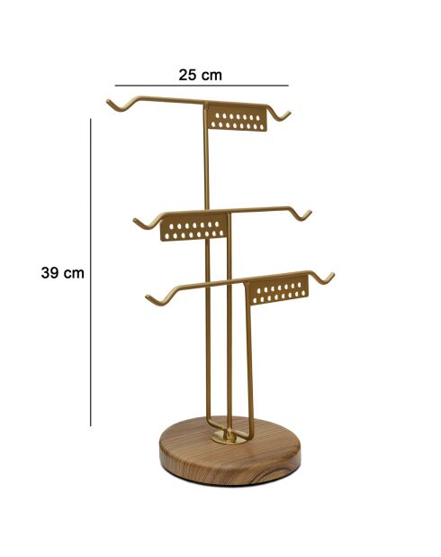 Soporte para joyas dorado - 25x39 cm