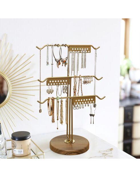 Soporte para joyas dorado - 25x39 cm