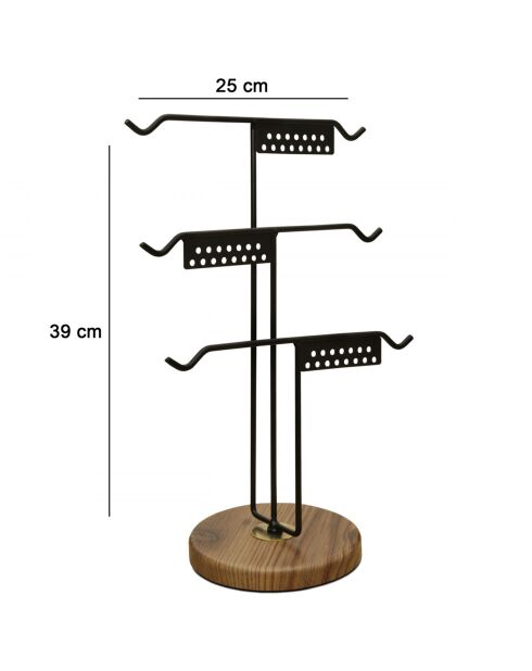 Support à bijoux noir - 25x39 cm