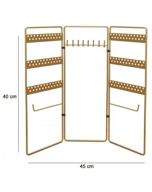 Support à bijoux 241358 doré - 45x40 cm