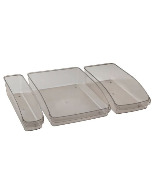 3 Organisateurs placard HMY gris fumé