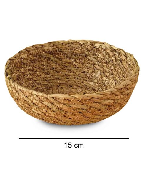 2 Paniers 100% Jute beiges - 13x13x5 cm