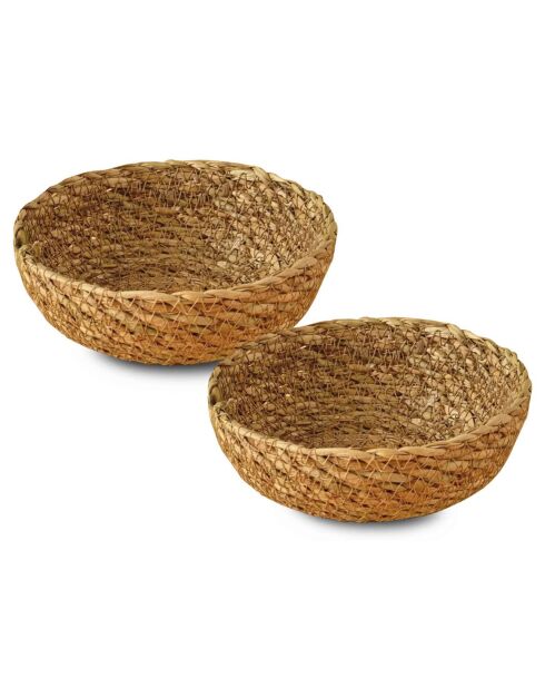 2 Paniers 100% Jute beiges - 13x13x5 cm