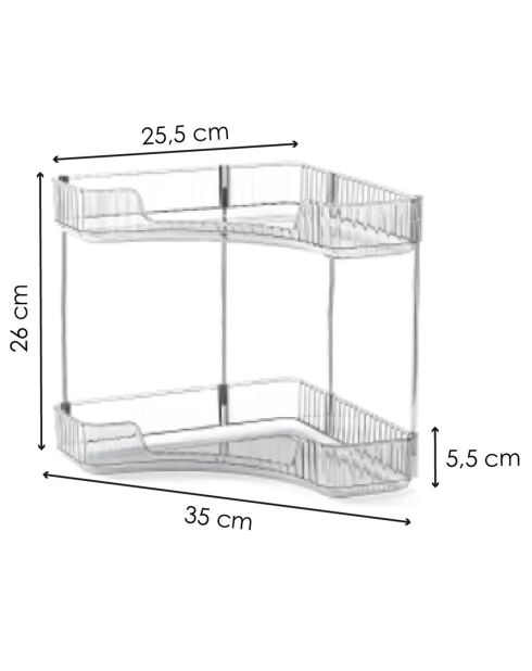 Organisateur maquillage anthracite - 25.5x35x26 cm