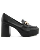 Mocassins Julie noirs - Talon 8.5 cm