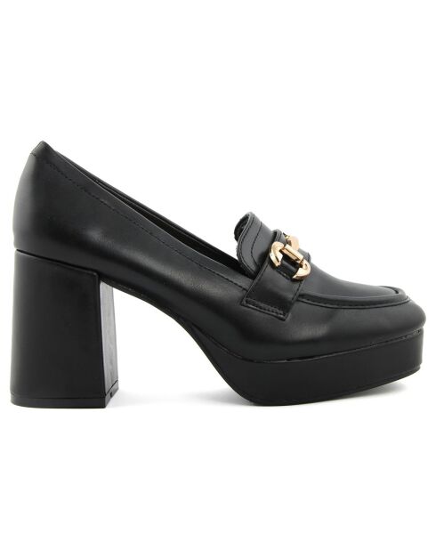 Mocassins Julie noirs - Talon 8.5 cm