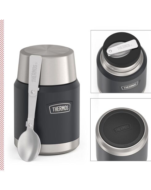 1 Bouteille isotherme& 1 Porte Aliments isotherme anthracite - 0.71L