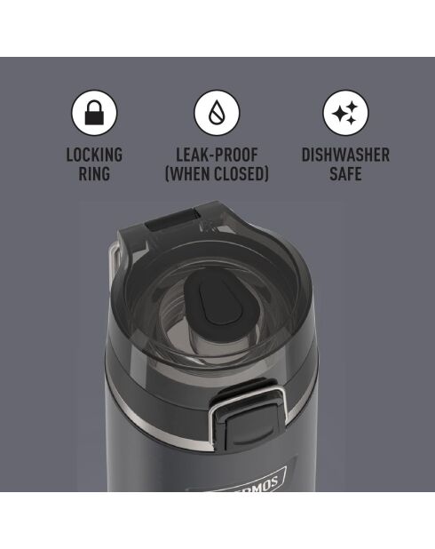 1 Bouteille isotherme& 1 Porte Aliments isotherme anthracite - 0.71L