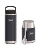 1 Bouteille isotherme& 1 Porte Aliments isotherme anthracite - 0.71L
