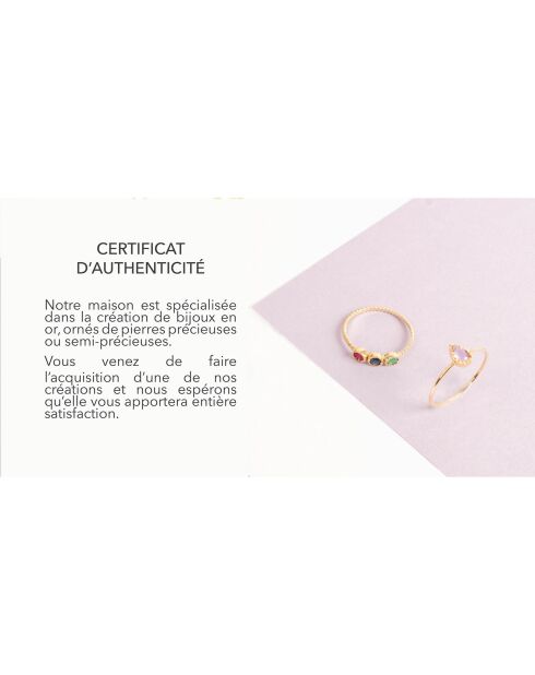 Bague Colorful love or blanc