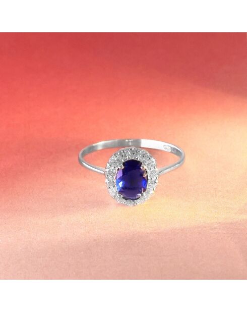 Bague Bleu merveilleux or blanc