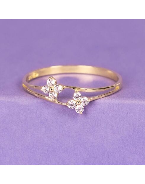 Bague Rencontre florale or jaune