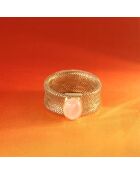 Bague ajustable Flamboyant Quartz rose or jaune