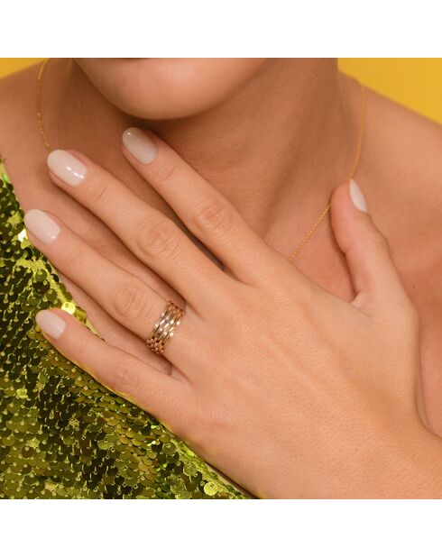 Bague Acapulco or tricolore