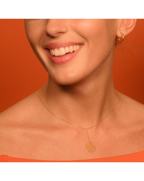 Collier Rosace pendante or jaune