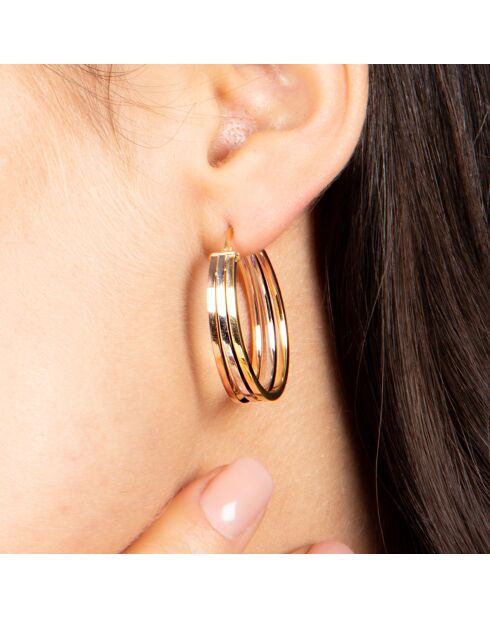 Boucles d'oreilles Créoles Orion or tricolore