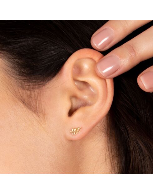 Boucles d'oreilles Feuilles d'Or or jaune