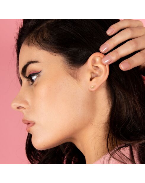 Boucles d'oreilles Feuilles d'Or or jaune