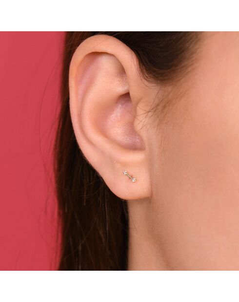 Boucles d'oreilles Brigitte Zirconium or jaune