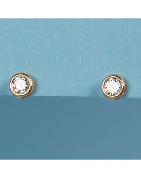 Boucles d'oreilles Philtre d'Amour Zircones or jaune