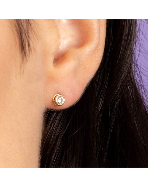 Boucles d'oreilles Philtre d'Amour Zircones or jaune