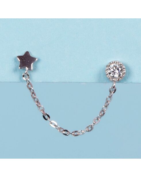 Boucle d'oreille unitaire Royal or blanc