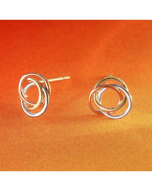 Boucles d'Oreilles Croisade or tricolore