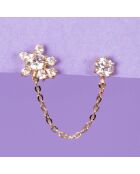 Boucle d'oreille unitaire Duchesse or jaune