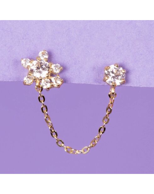Boucle d'oreille unitaire Duchesse or jaune