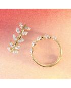 Boucles d'oreilles Feuillette or jaune