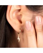 Boucles d'oreilles Eclair Zircones or jaune