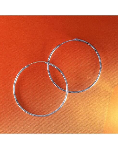 Boucles d'oreilles Sublime créoles or blanc