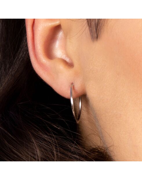 Boucles d'oreilles Sublime créoles or blanc