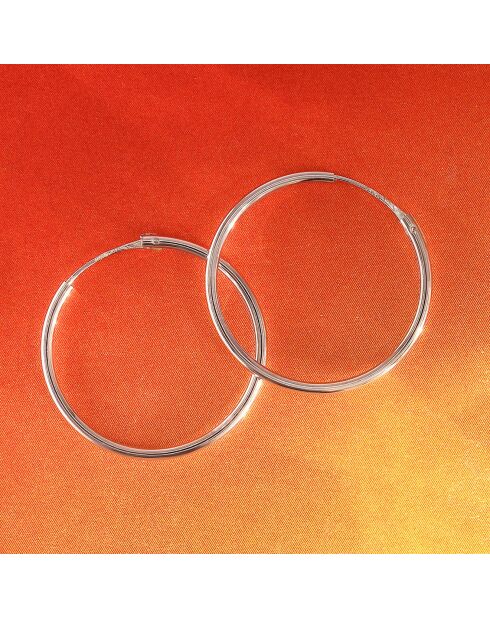 Boucles d'oreilles Créoles lisses or blanc