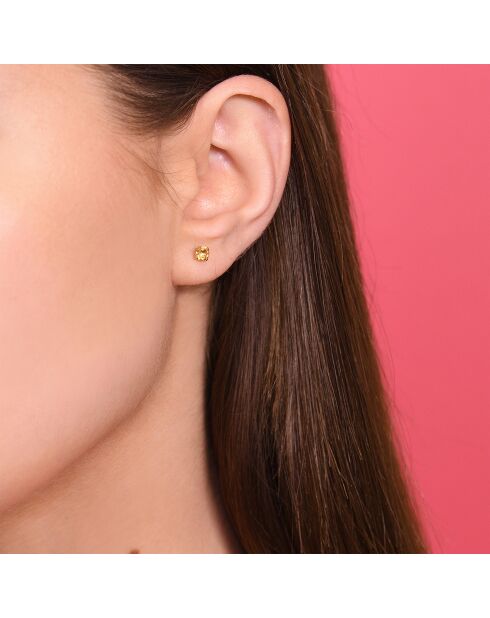 Boucles d'oreilles Puce Citrine 0.40 ct or jaune