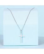 Pendentif Croix Croyance or blanc