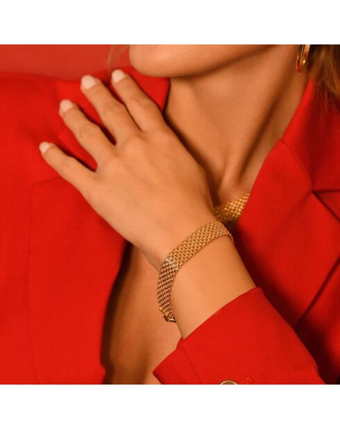 Bracelet Maille plate or jaune