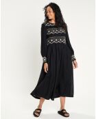 Robe 100% Laine Baptême     noire