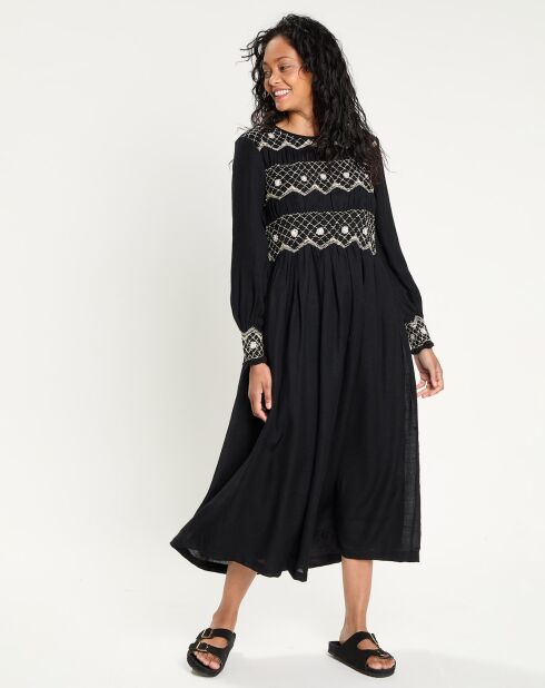 Robe 100% Laine Baptême     noire
