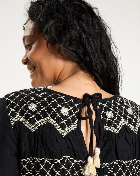 Robe 100% Laine Baptême     noire