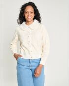 Cardigan Maille Dentelle    ecru