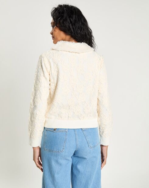 Cardigan Maille Dentelle    ecru