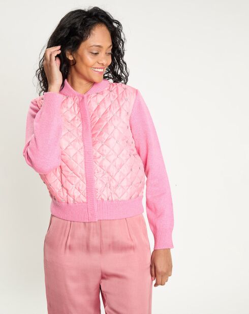 Cardigan en Laine mélangée Nuage     rose