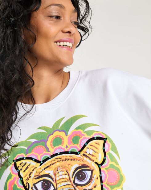 Sweat Happy Holi    blanc