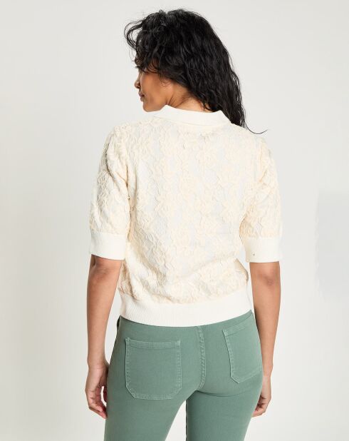 Polo Maille Dentelle    ecru