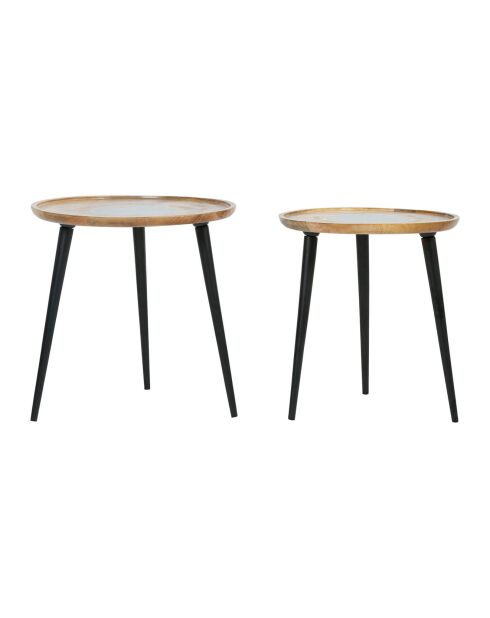 2 Tables basse en marbre naturel/vert