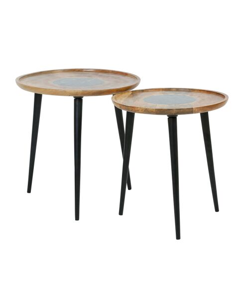2 Tables basse en marbre naturel/vert