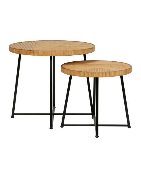 2 Tables basse en Bambou Saori naturelle