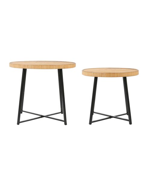 2 Tables basse en Bambou Saori naturelle